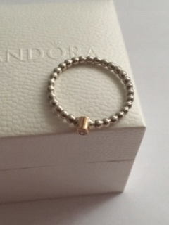 PANDORA prsteň strieborný, zlatý 14k, diamantový 56