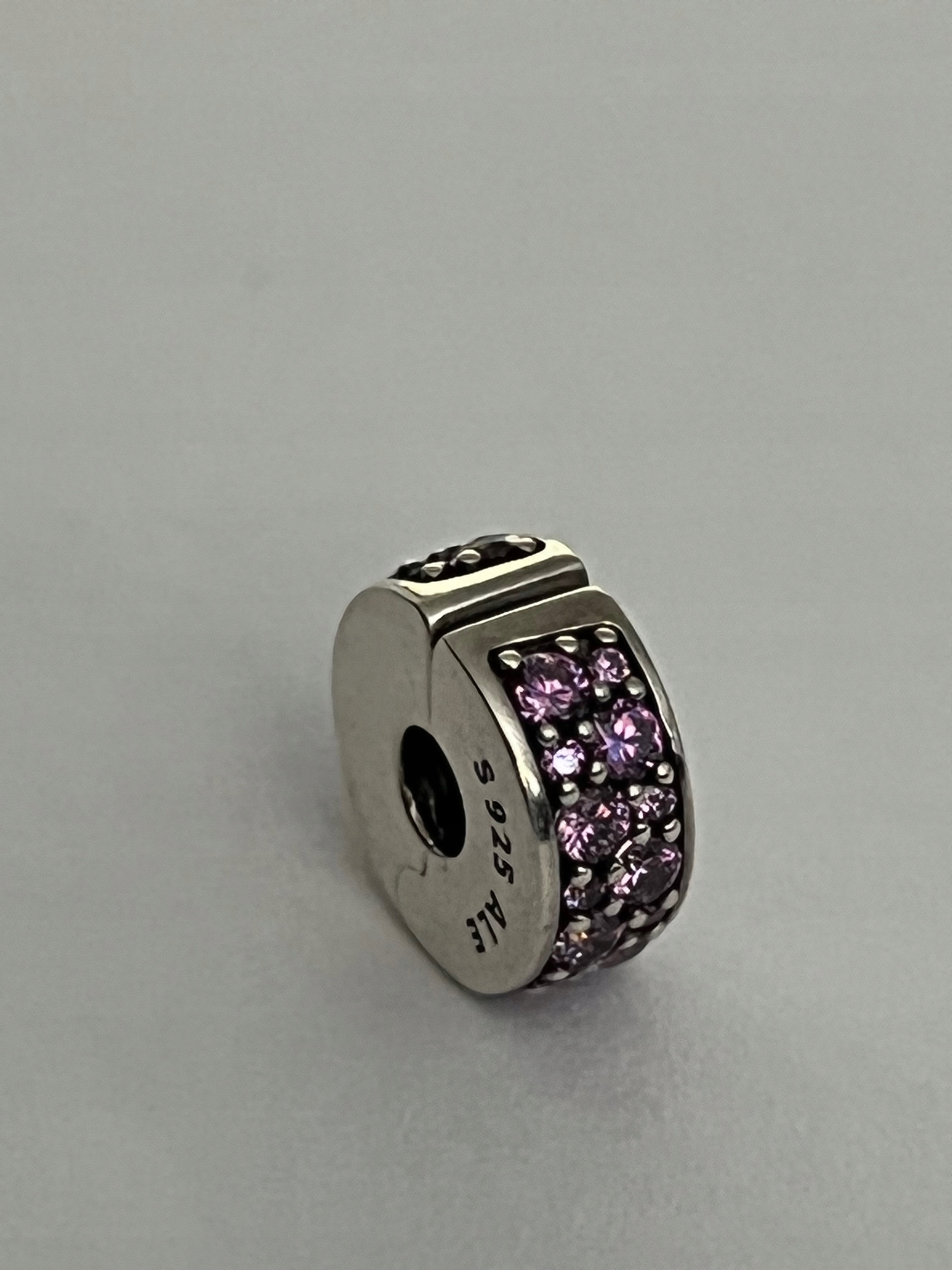 Pandora Pave Silver, Purple Clip zirkónia