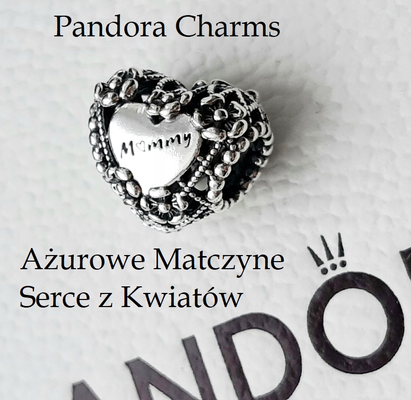 Pandora originálna otvorená matka srdce z kvetov