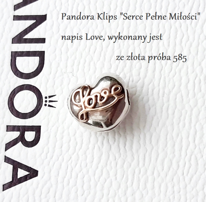Pandora originál! Strieborný klip a 14k zlaté srdce