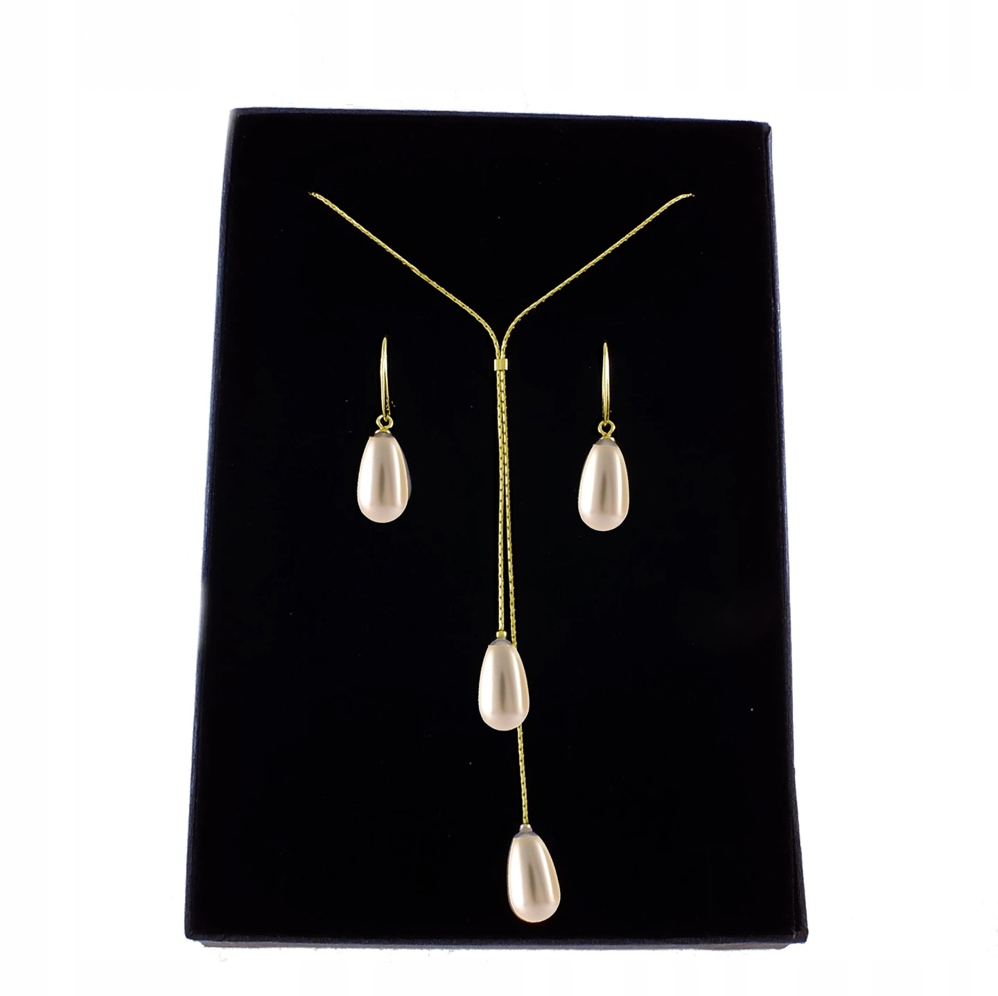 SWAROVSKI PERLY KAPKY SADA STRIEBORNE ZLATÁ