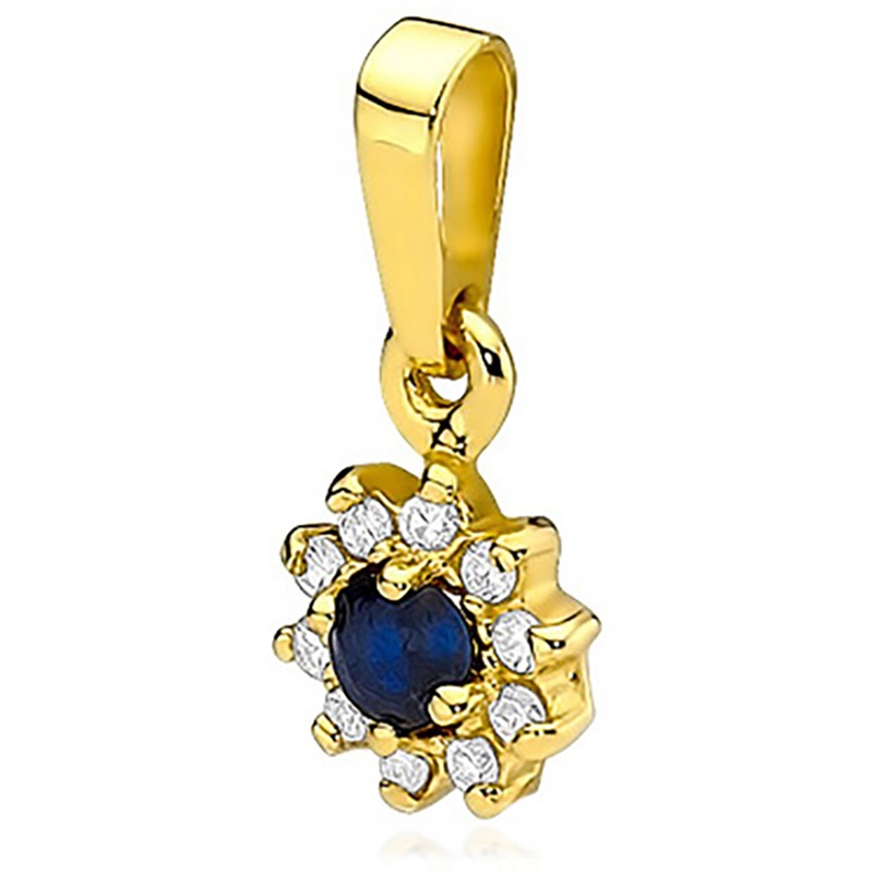 KRÁSNY ZLATÝ PRÍvesok pr. 585 so ZAFÍROM 0,15 ct