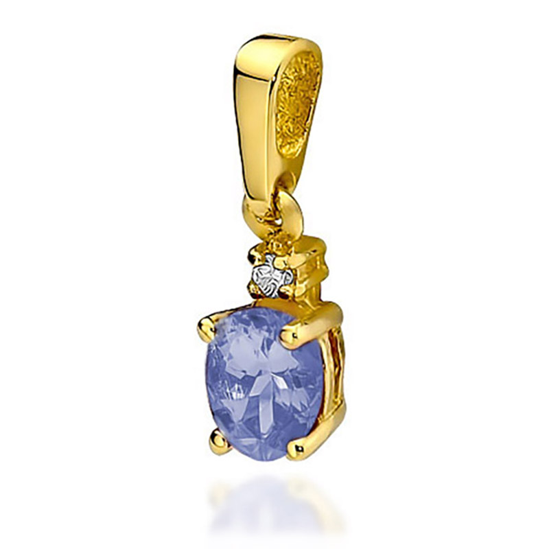 Krásny zlatý prívesok pr. 585 s tanzanitom 0,40Ct
