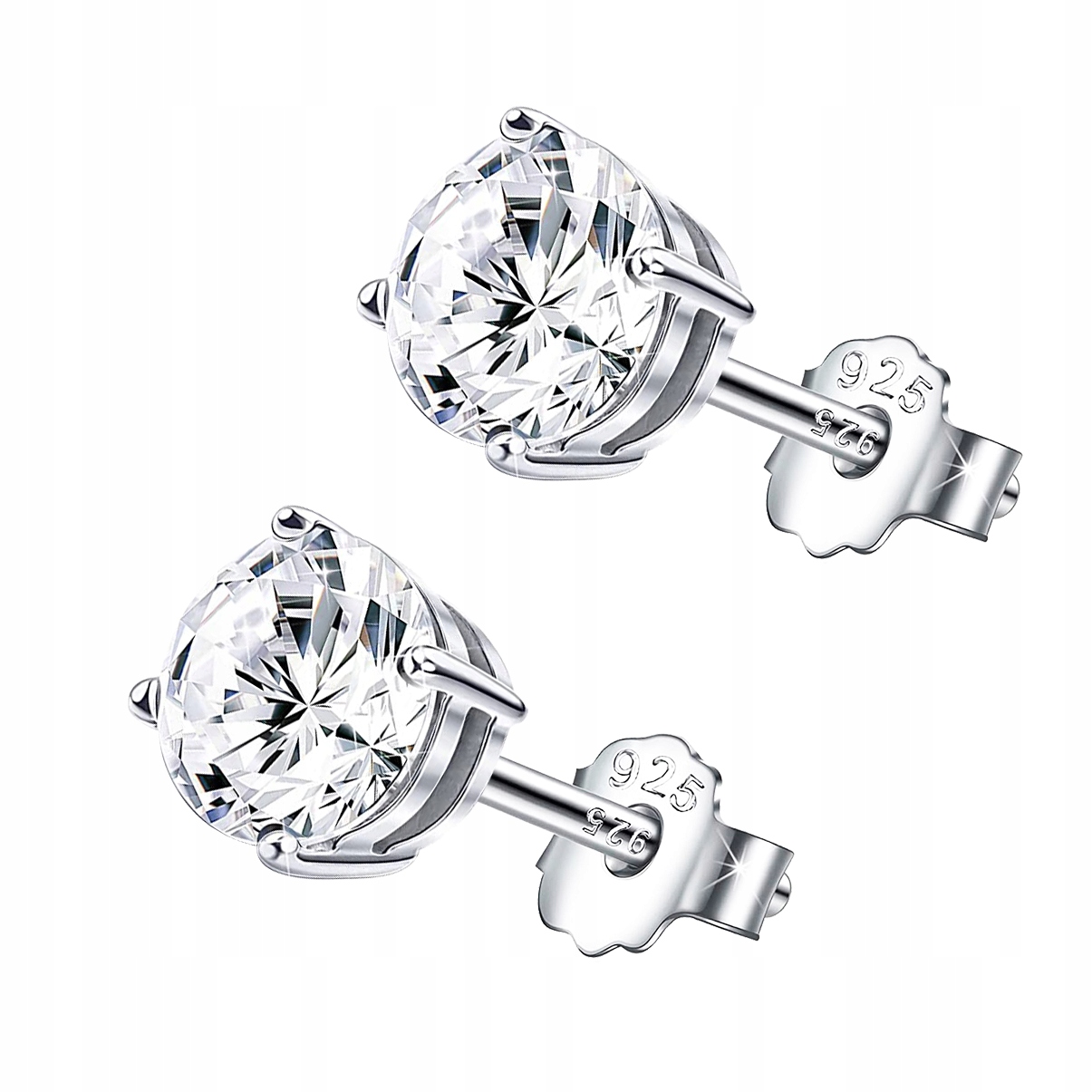Krásne elegantné strieborné náušnice Swarovski 5 mm