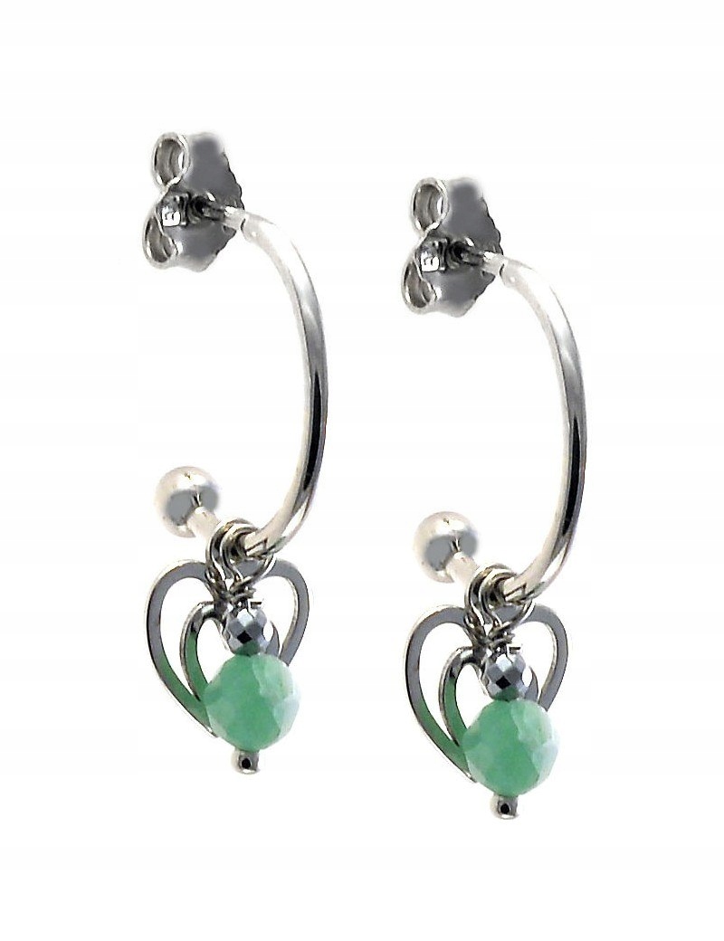 Krásne náušnice 925 Stone Natural Toulouse Emerald