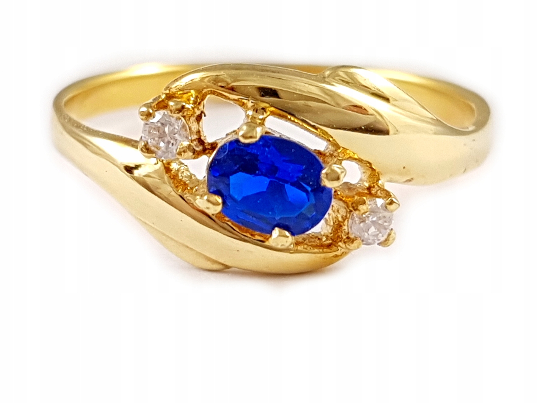 KRÁSNY PRSTEN ZIRCONIA SAFFIR GOLD 585 # 49