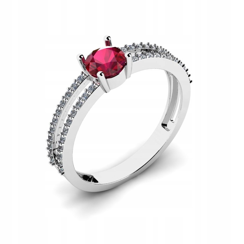 KRÁSNY RUBY KRÚŽOK 14KR BIELE ZLATO