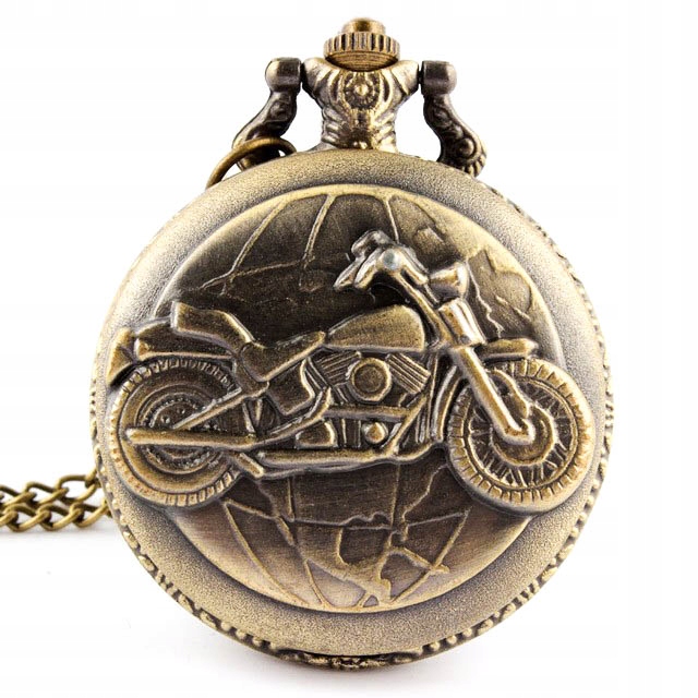 Pánské hodinky - NÁDHERNÉ VRECKOVÉ HODINKY MOTOCYKEL