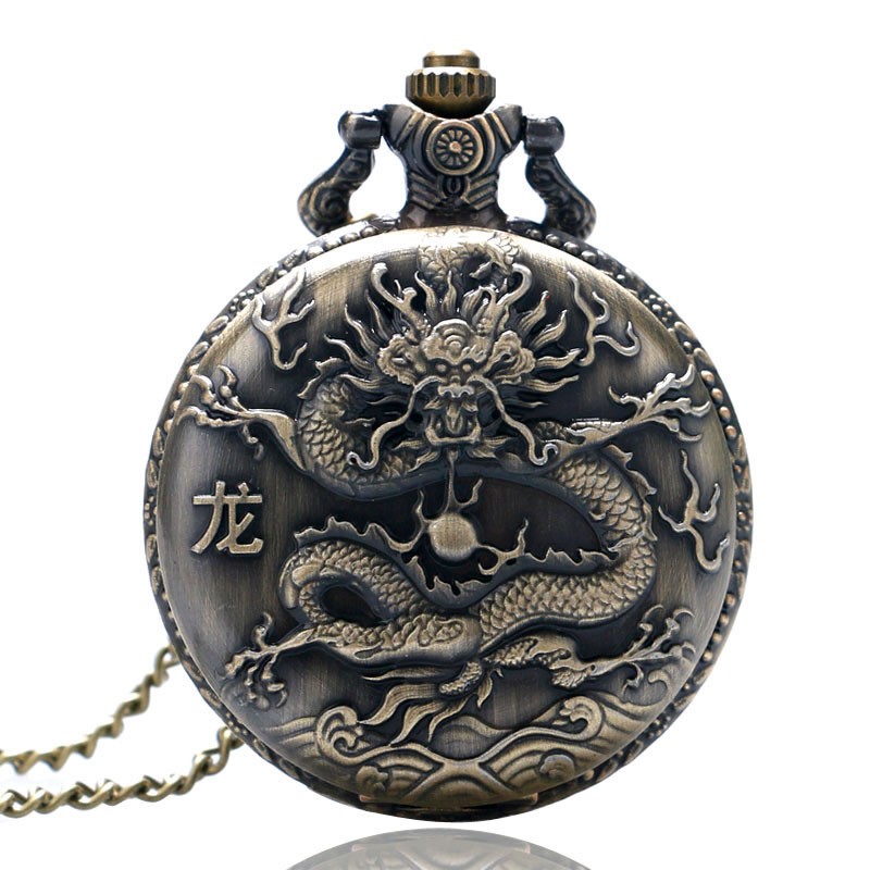 Pánské hodinky - Krásne vreckové hodinky Zodiak Chinese Dragon