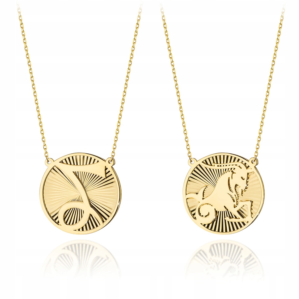 Krásny zlatý náhrdelník 585 Zodiac Sign Capricorn