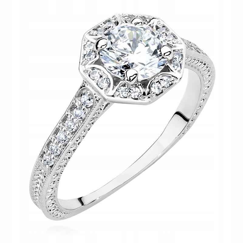 KRÁSNY ZLATÝ PRSTEŇ 585 S BRILIANTMI 0,88 ct