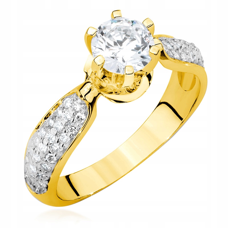 KRÁSNY ZLATÝ PRSTEŇ 585 S BRILIANTMI 1,03ct