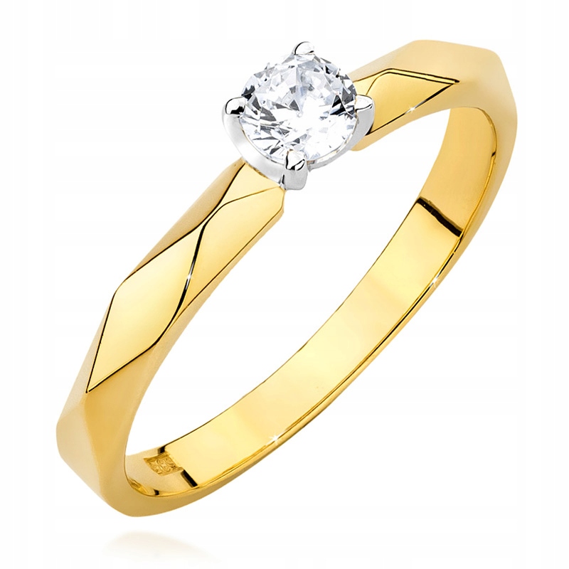 KRÁSNY ZLATÝ PRSTEŇ 585 S BRILLIANTOM 0,15 ct