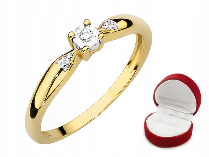 KRÁSNY ZLATÝ PRSTEŇ str. 585 s BRILIANTMI 0,03 ct
