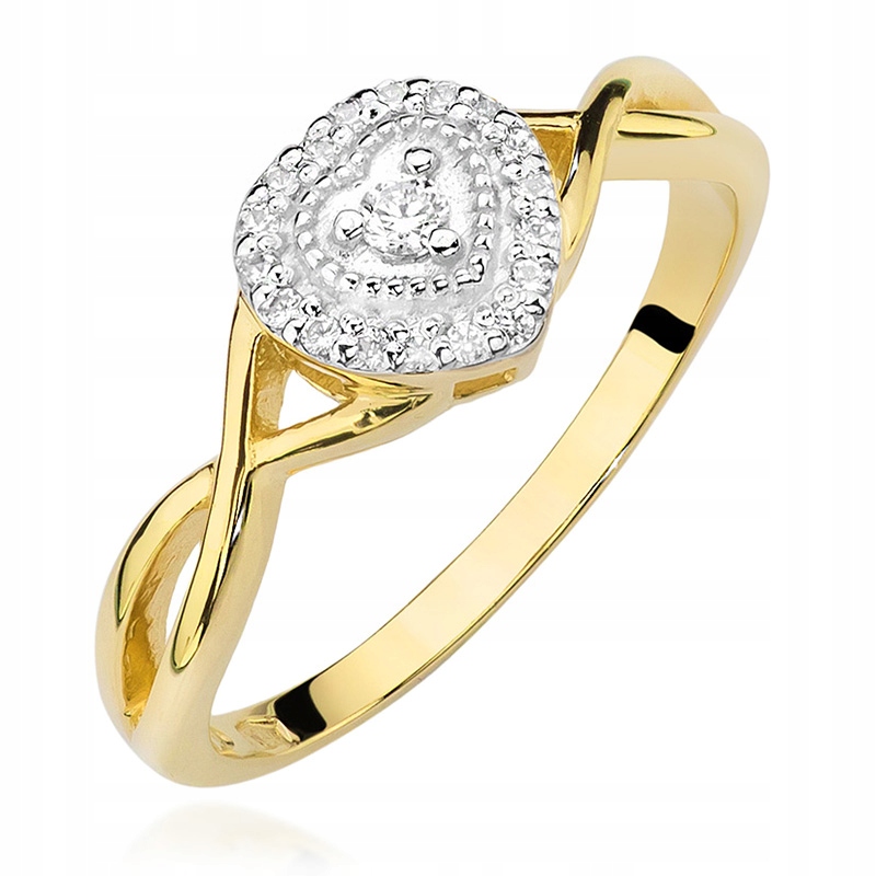 Krásny zlatý prsteň P.585 s diamantmi 0,13ct