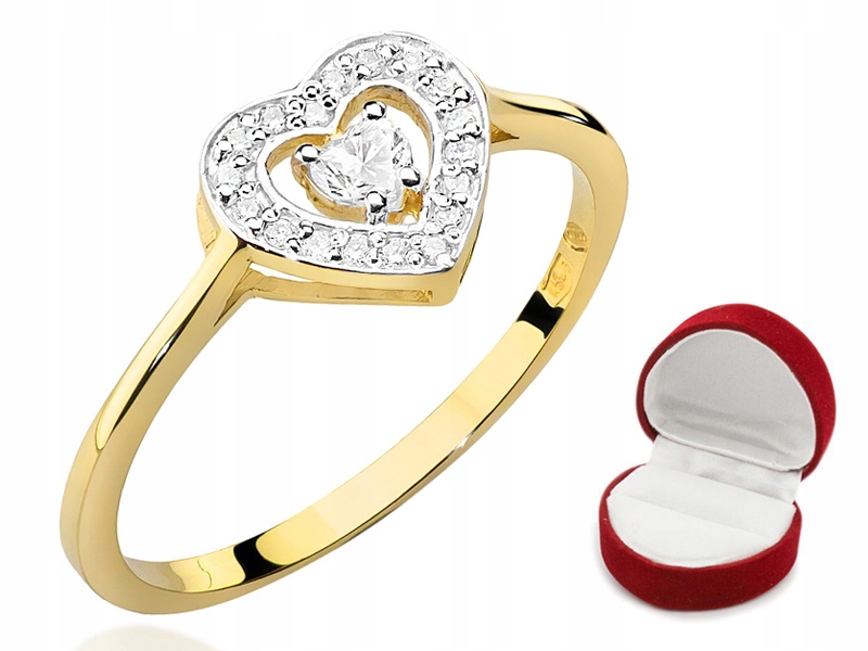 KRÁSNY ZLATÝ PRSTEŇ str. 585 s briliantmi 0,19 ct