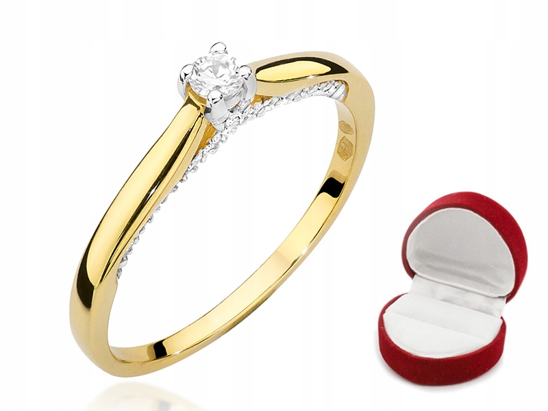 KRÁSNY ZLATÝ PRSTEŇ str. 585 s briliantmi 0,23 ct