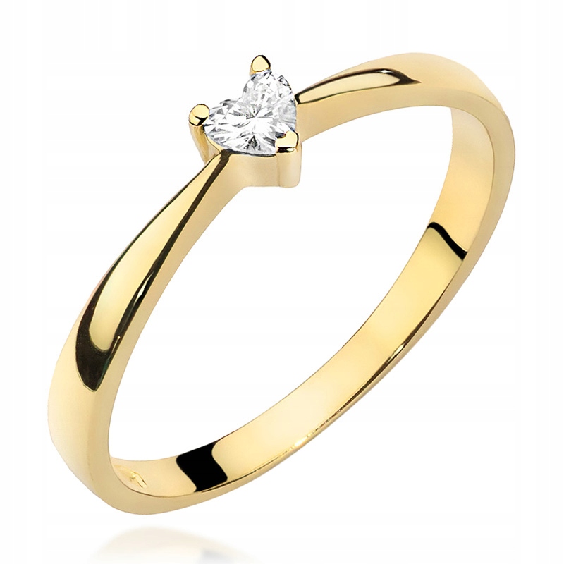 Krásny zlatý prsteň P.585 s diamantom 0,10ct