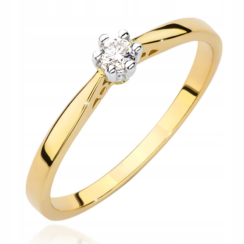 Krásny zlatý prsteň pr. 585 Diamond 0,08Ct