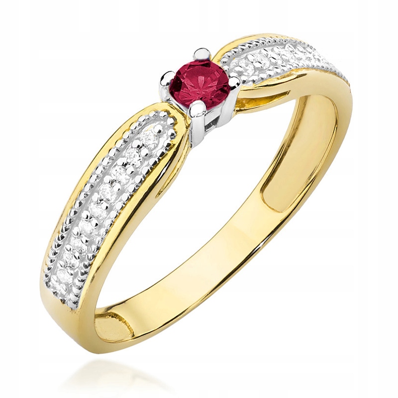 Krásny zlatý prsteň Pr. 585 s rubínom 0,15ct