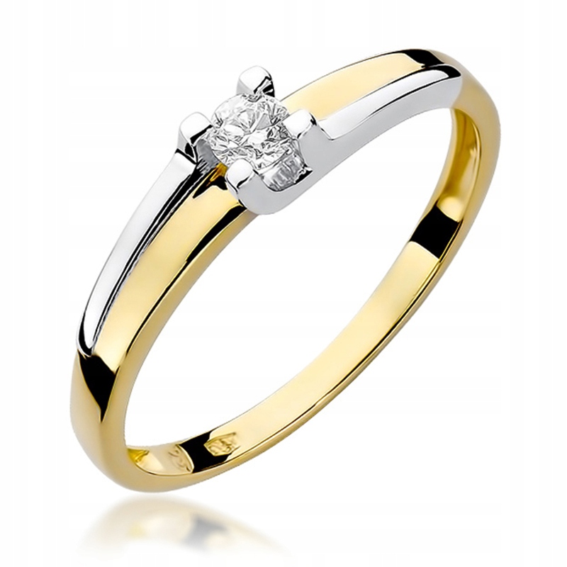 KRÁSNY ZLATÝ PRSTEŇ S BRILLIANTOM 0,12 ct pr. 585