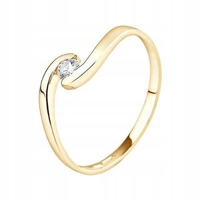 KRÚŽOK 18,5 mm DIAMANTY 0,08 ct ZLATO 9 ct 375