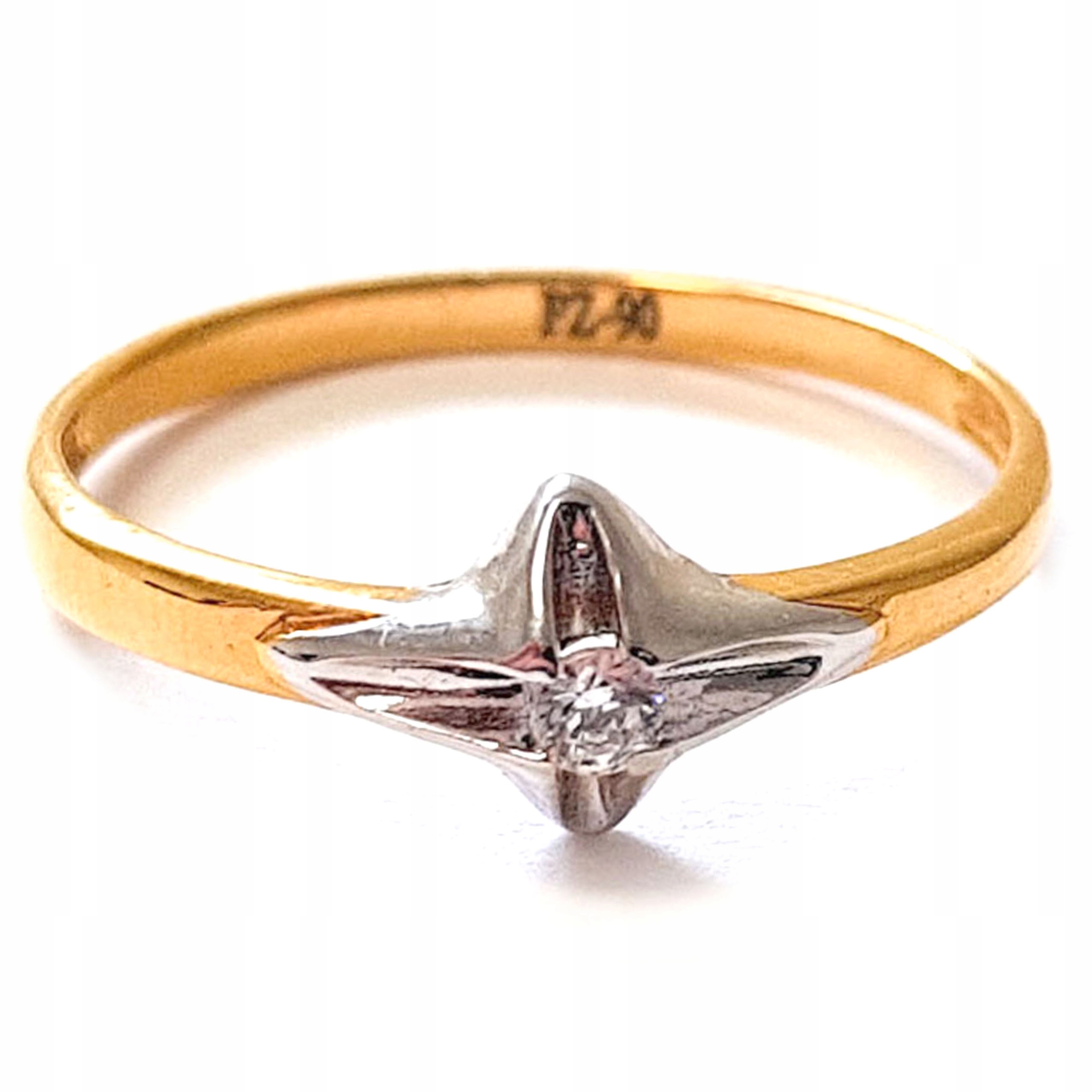 PRSTENEC 585 ZLATO BIELY ZLAT S 13R DIAMANTOM