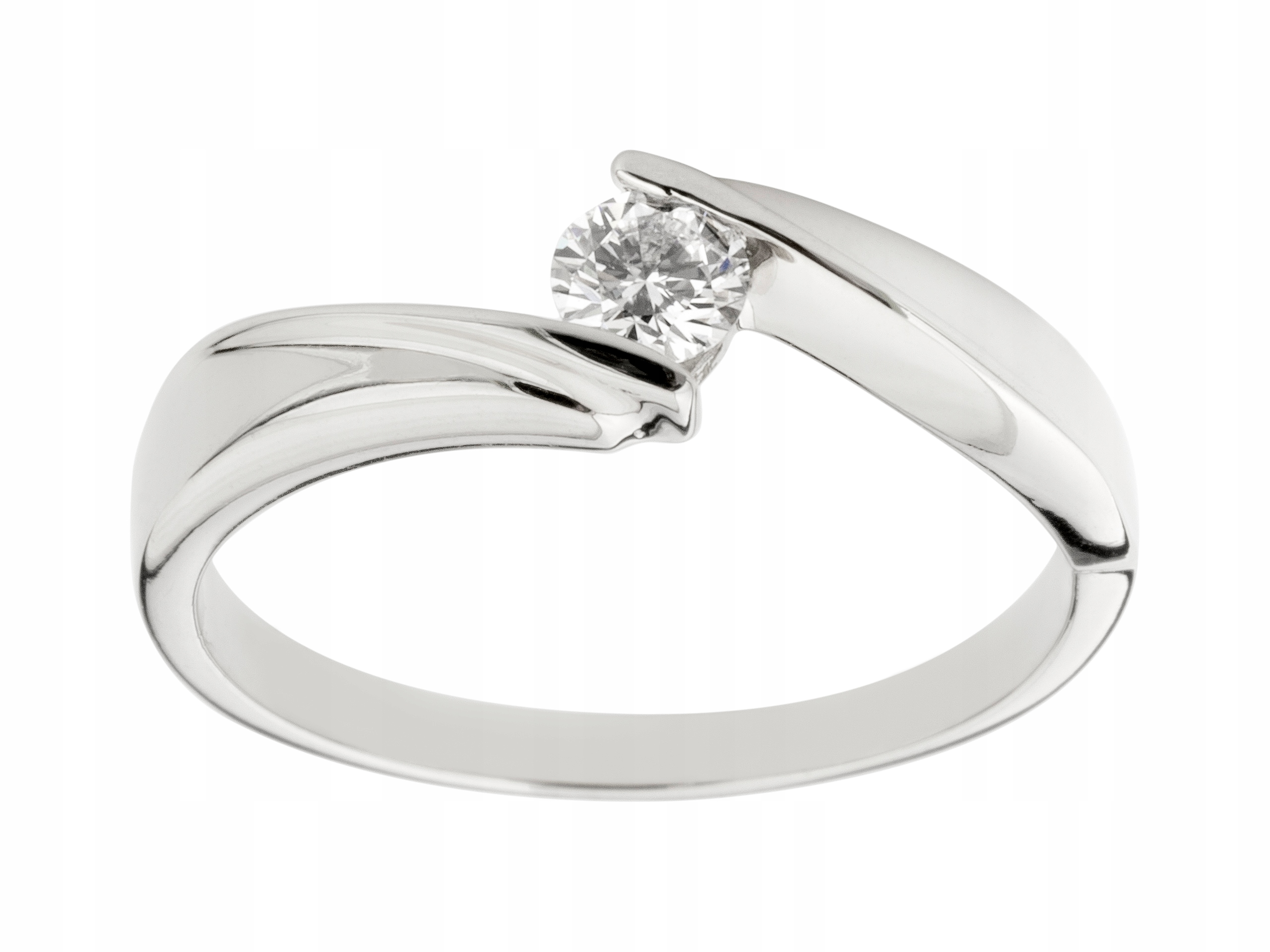 Biele zlato prsteň 585 s diamantom 0,22ct