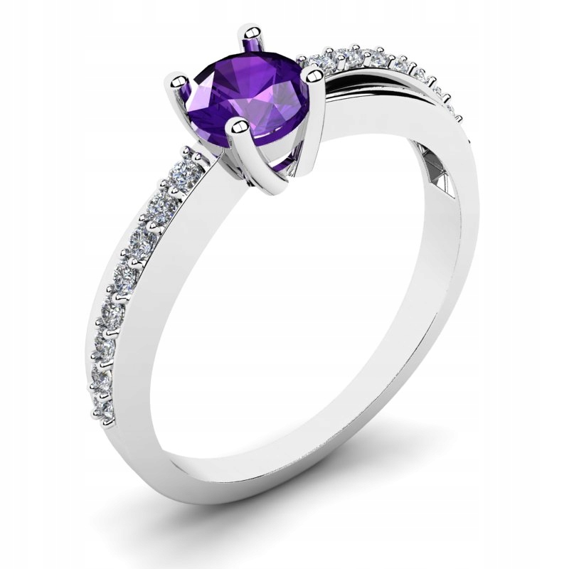 Ametyst bieleho zlata a diamanty 0,66ct