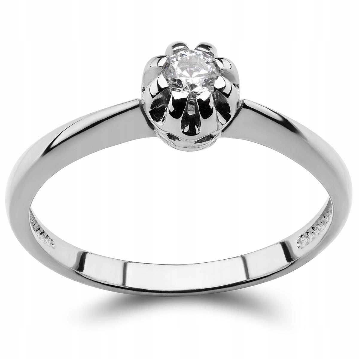 PRSTENEC BIELY ZLATÝ BRILLIANT 0,16CT H / SI 585