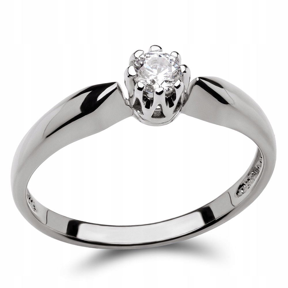 PRSTENEC BIELY ZLATÝ BRILLIANT 0,20CT H / SI 585