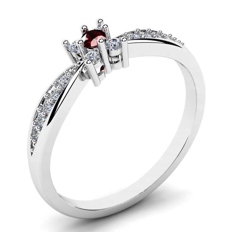 Prsteň bieleho zlata Navy modrá s diamantmi 0,22ct