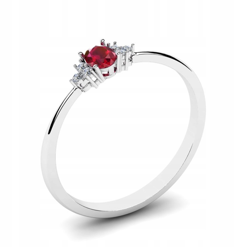Ruby z bieleho zlata a diamantov 0,23Ct