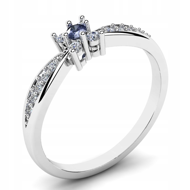 Zlato a diamanty z bieleho tanzanitu 0,22ct