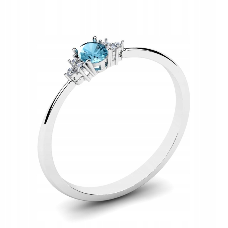 Biely prsteň zlatý topaz s brtlantmi 0,23Ct