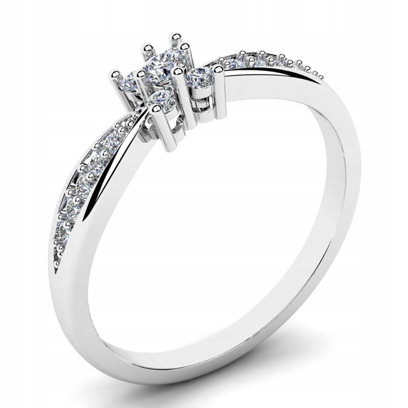 Biely prsteň zlatý topaz s diamantmi 0,22 ct