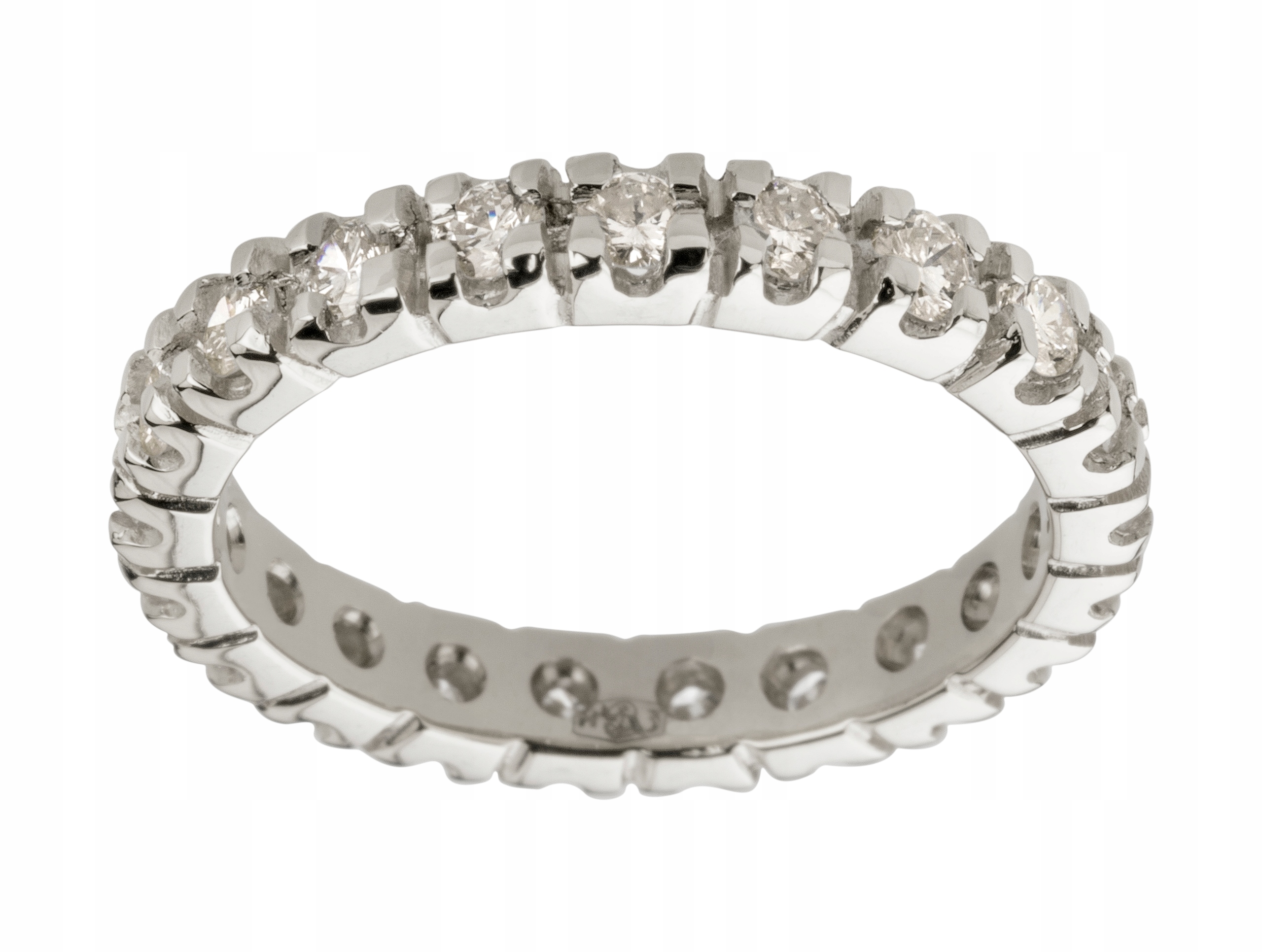 BIELY ZLATÝ PRSTEN s 21 BRILLIANTS 0,85ct VS