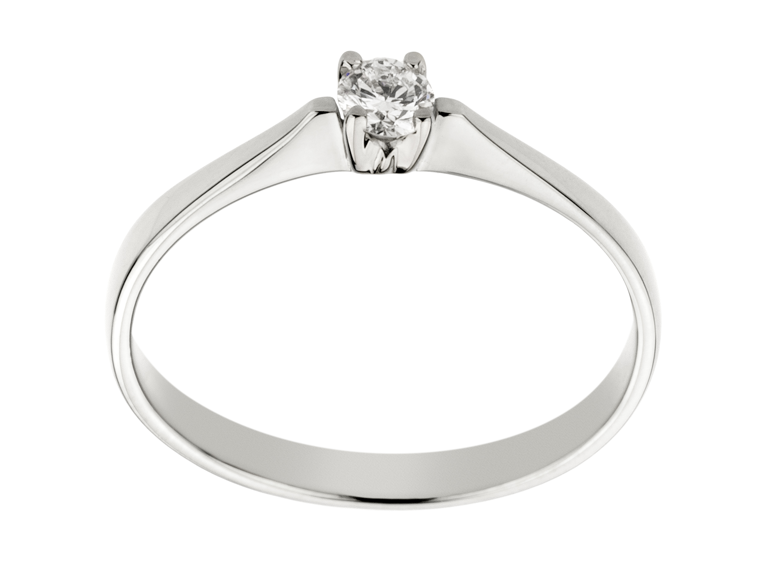 Prsteň mostu 0,09ct Gold White 585