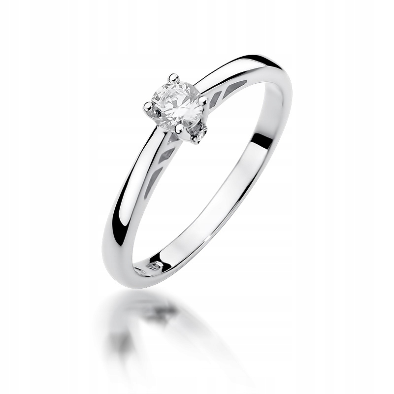 BRILLIANT RING 0,24CT BIELE ZLATO 585 gravírovanie