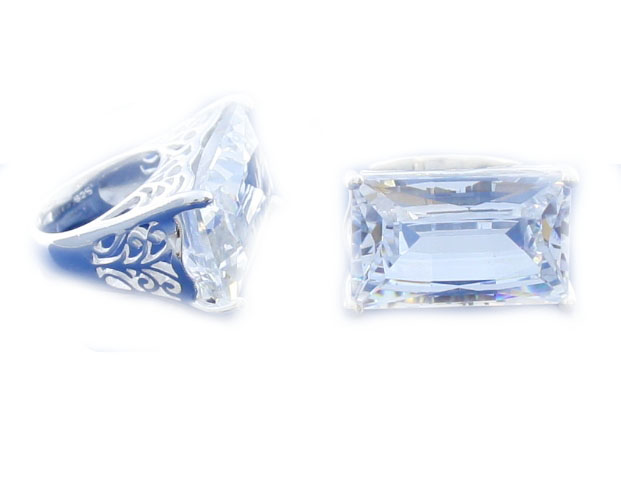 ZIRCONIA RING strieborný 925 veľkosť 15,17,19