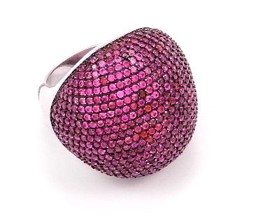ČERVENÝ ZIRKÓNOVÝ KRÚŽOK STRIEBORNÝ RHODIUM