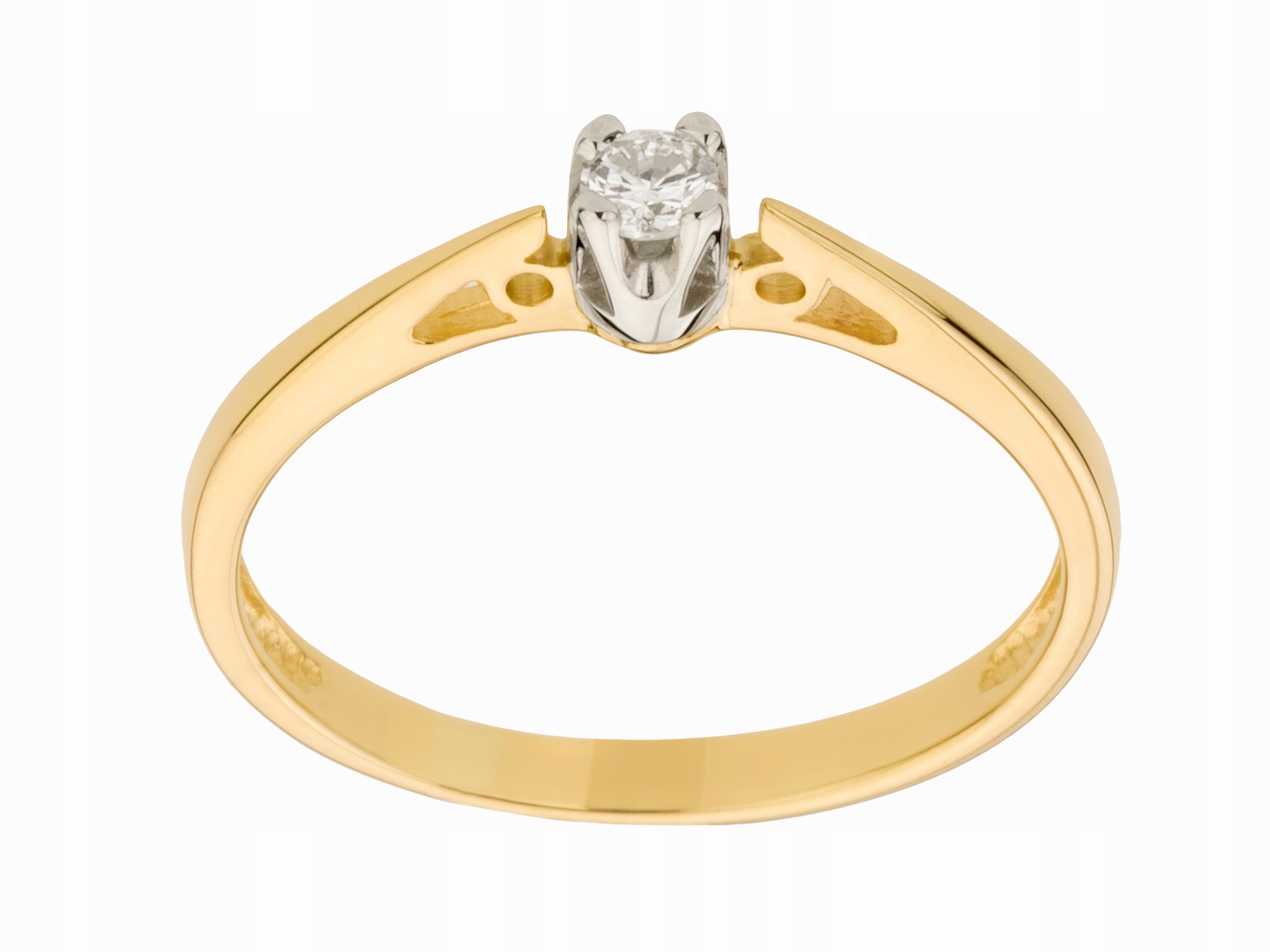 Dvojtónový zlatý prsteň 585 Diamond 0,06Ct