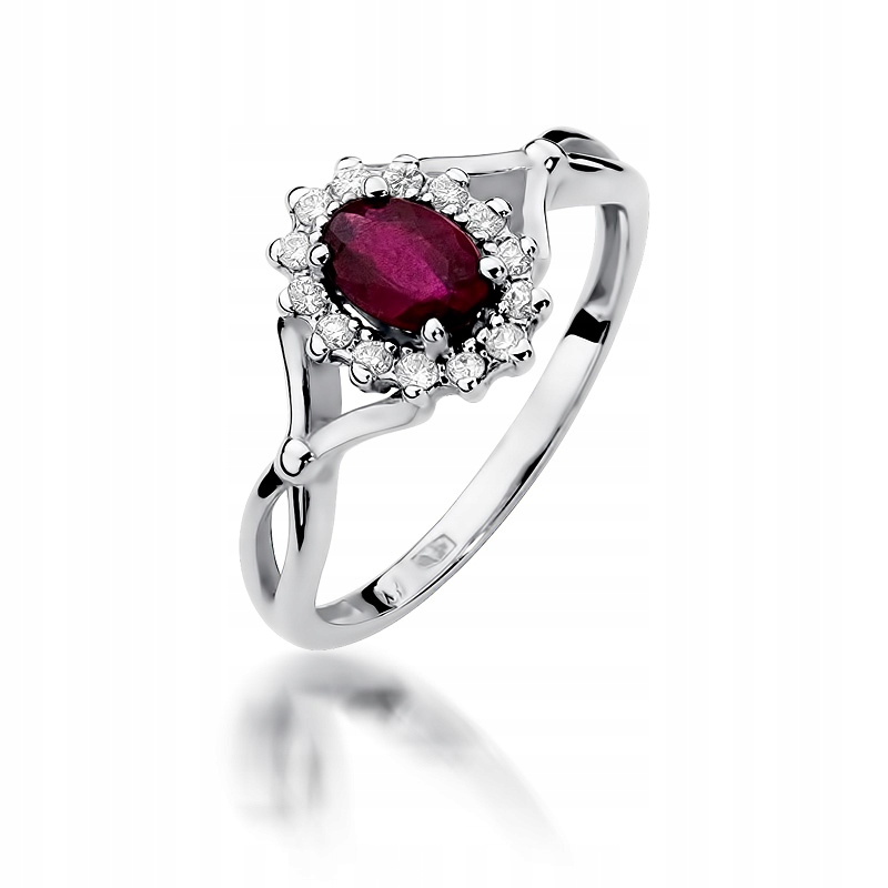 RUBY RING 0,60 CT BRILLIANTS BIELE ZLATO 585