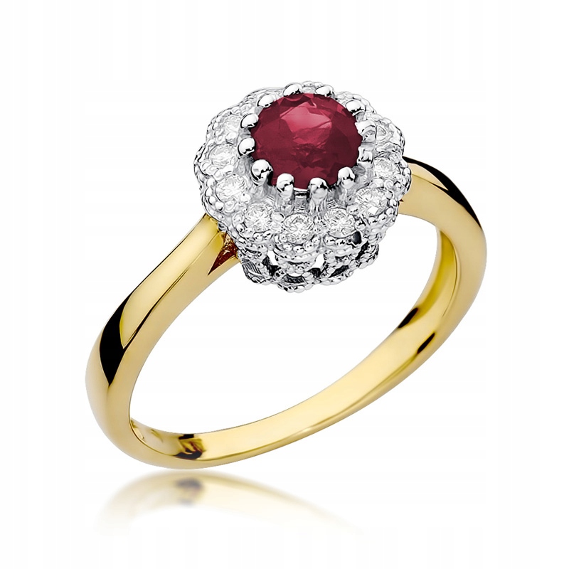 RUBIN BRILLIANT RING 0,17 CT MNOHO GRAVÍROVANIE