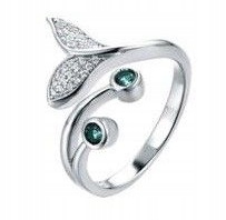 STRIEBORNÝ DOLPHINOVÝ KRÚŽOK RYBÁRSKA MERMAID 16