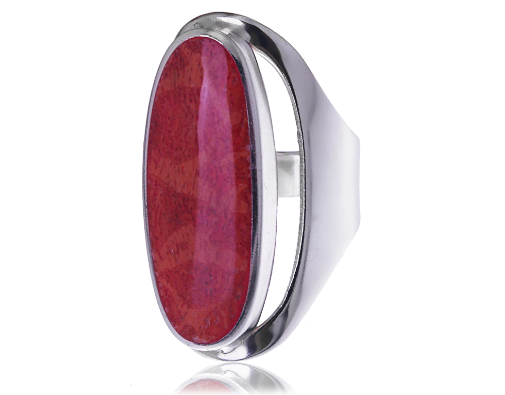 RING SILVER RUBIN STONE, SILVER 925, veľ 12