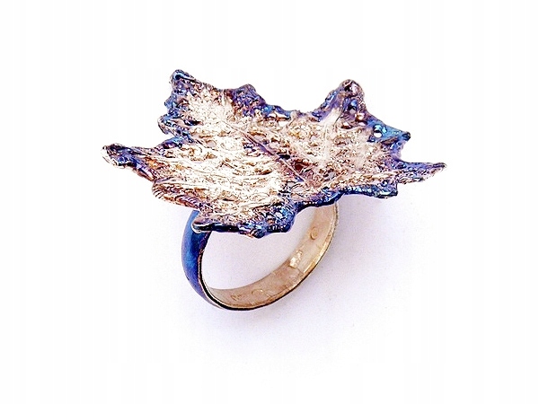 STRIEBORNÝ KRÚŽOK VEĽKÉ OTVORENIE Maple LEAF 925