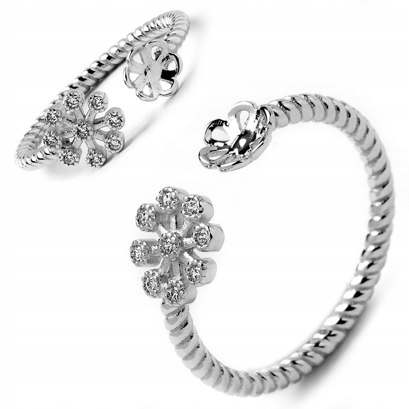 HULA RINGS SILVER RING DARČEK SNOWFLAKE