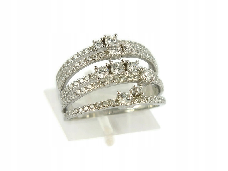 STRIEBORNÝ PRSTENEC RHODIUM SO ZIRKÓNIOU R.17 PR.