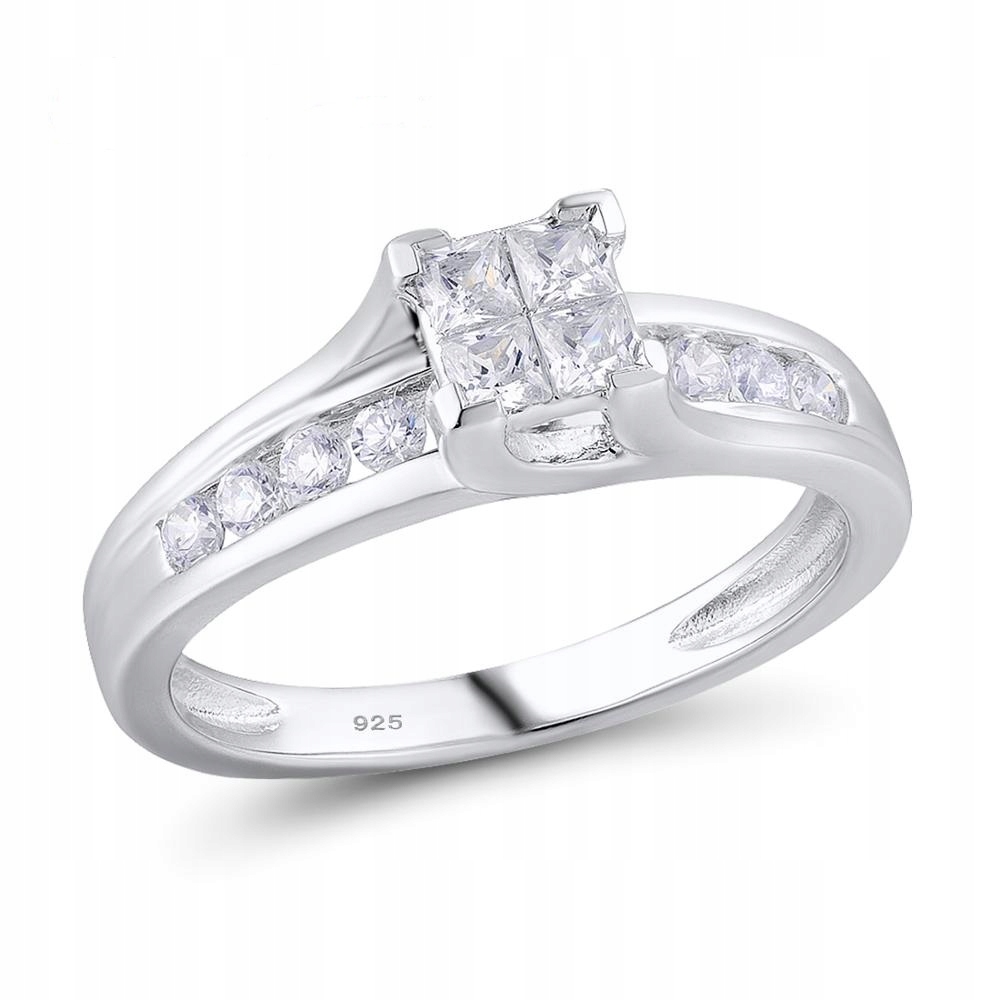 STRIEBORNÝ PRSTEŇ STRIEBORNÝ (925) BIELY ZIRKÓNIA R14